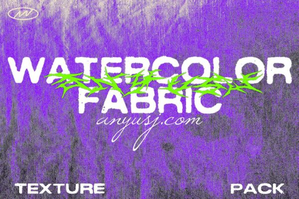 60款复古抽象高清紫白色晕染水彩布料肌理纹理背景设计套装Abstract Watercolor Fabric Texture Pack-第5097期-