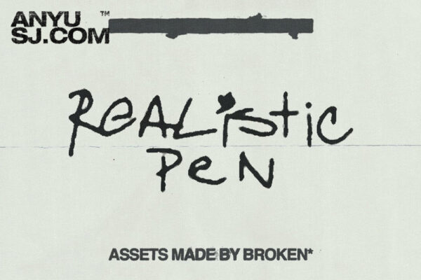 3款真实钢笔手绘抖动线条图形文本PS特效动作套装Broken Supply – REALISTIC PEN-第5066期-