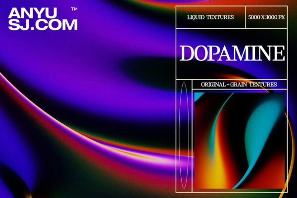 80款现代多巴胺渐变流体抽象艺术光滑颗粒噪点背景设计套装Dopamine – Liquid Abstract Textures-第5092期-