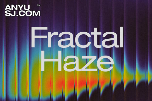 126款颗粒噪点现代磨砂玻璃水晶精致渐变弥散光抽象背景设计套装Fractal Haze-第5043期-
