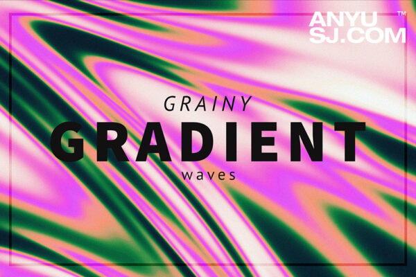 5款抽象流体颗粒噪点渐变弥散光背景图片设计Grainy Gradient Waves