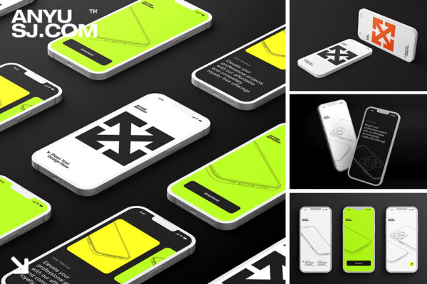 20款极简黏土陶瓷iPhone苹果智能手机UI界面APP设计展示PSD样机套装Bundle Clay iPhone Mockups-第5146期-