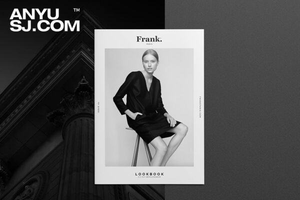 28款时尚现代极简服装造型拍照摄影集杂志书籍排版ID画册模板Fashion Lookbook – Frank