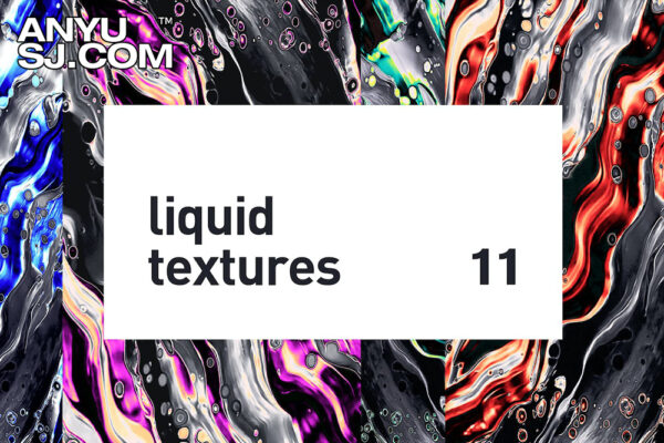 11款流体气泡液体金属质感抽象艺术背景图片壁纸设计套Liquid Textures