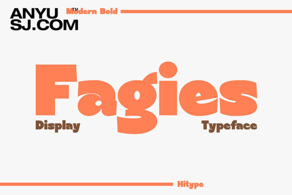 现代逆反差趣味可爱卡通无衬线西文字体Fagies Bold Display Typeface-第5406期-