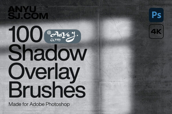 100款可商用优雅极简窗口树木植物树荫光影投影阴影PS笔刷背景叠加素材100 Shadow Overlay Photoshop Brushes-第5410期-