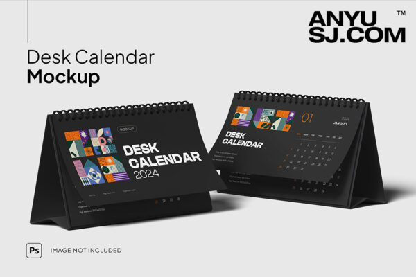 3款极简台历日历设计展示PSD样机Calendar Mockup
