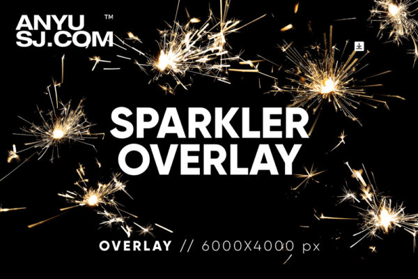 20款8K高清烟花火花庆祝PNG免扣设计背景元素20 Sparkler Overlay HQ
