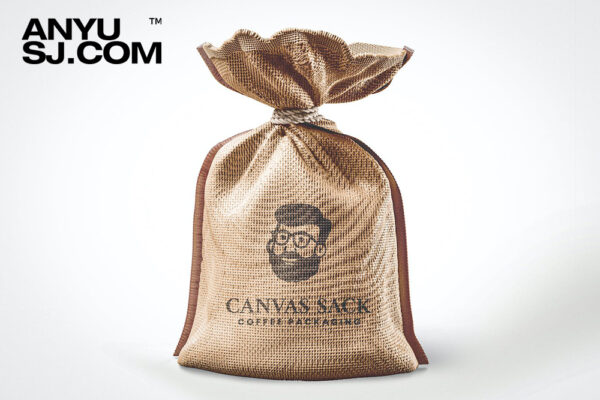 极简麻袋帆布袋包装袋印花设计展示PSD样机Canvas Sack Mockup
