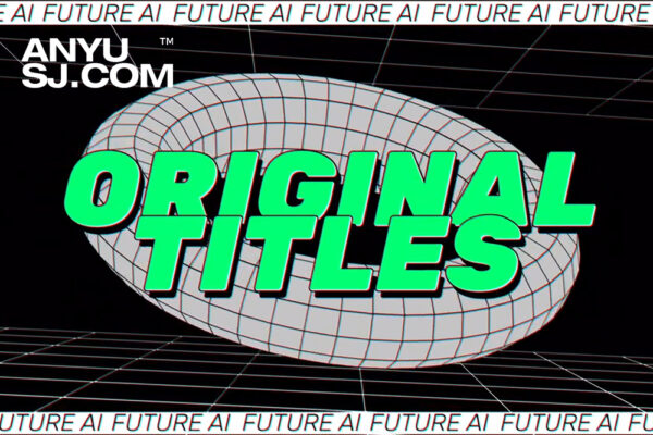 5款数字赛博科技未来几何3D图形动态封面开场标题视频海报插画AE模板Digital Titles-第5504期-