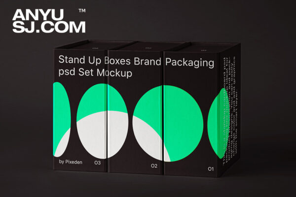 现代极简质感长方形包装盒纸盒PSD外观设计展示样机Boxes Branding Psd Packaging Mockup Set-第5750期-