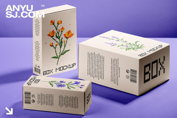 30款极简多规格纸盒产品包装盒外观设计展示PSD样机套装-第5682期-