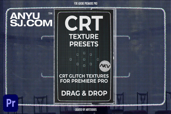 25款复古像素化低保真美学艺术CRT监视器老式屏幕PR预设4K叠加肌理MOV素材套装AKV Studios – CRT Texture Presets-第5814期-