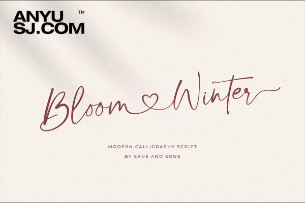 现代优雅品牌徽标Logo标题设计手写英文字体素材 Bloom Winter Font