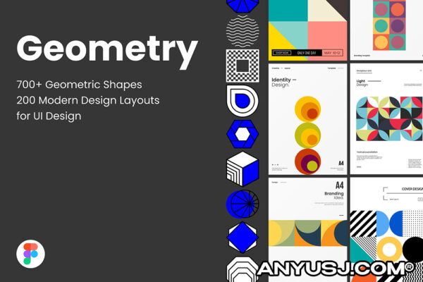700+现代抽象艺术几何形状logo徽标图标icon设计FIG源文件套装Geometric Design Elements Bundle