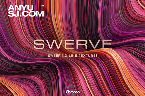 30款抽象艺术流畅优雅能量运动动态扫描线背景纹理肌理图片壁纸桌面设计套装Swerve: Sweeping Line Textures-第5765期-