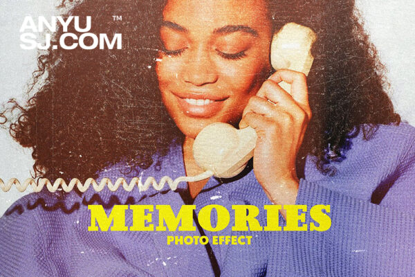 复古90年代复古旧照片划痕颗粒做旧PSD特效样机MEMORIES VINTAGE PHOTO EFFECT-第5897期-