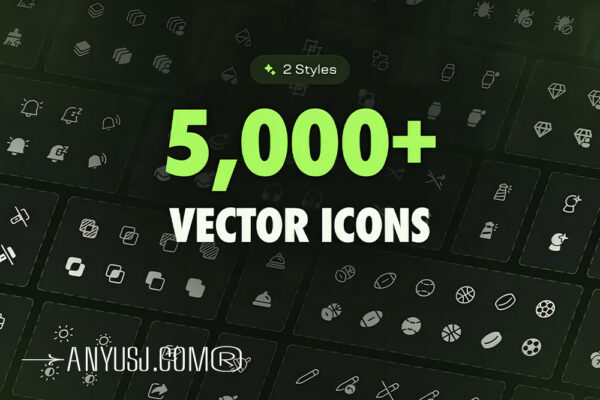 5000+多项目社交媒体公司网页网站应用程序Icon图标logo徽标插图矢量套装Emerald Icons — 5,000+ Icons-第5997期-