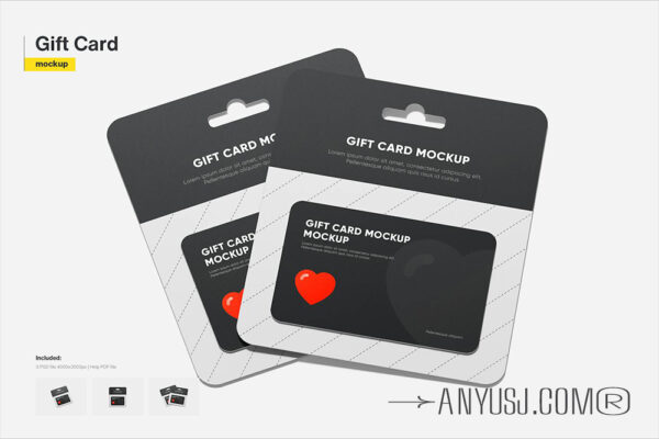 3款极简现代礼品卡信用卡会员卡购物卡银行卡包装设计PSD样机Gift Card Holder Mockup
