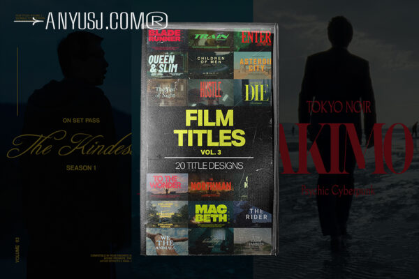 20款现代极简艺术电影平面海报MV片头标题设计预设模板素材Tropic Colour – FILM TITLES VOL. 3-第5972期-
