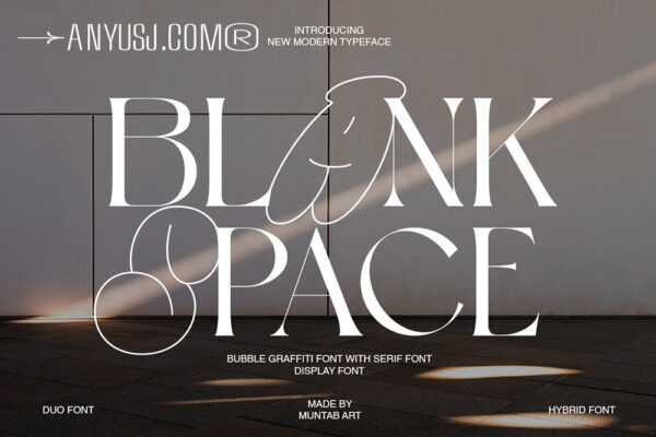 2款现代趣味Y2K气泡涂鸦+优雅衬线英文字体组合套装Blank Space | Modern Display-第6128期-