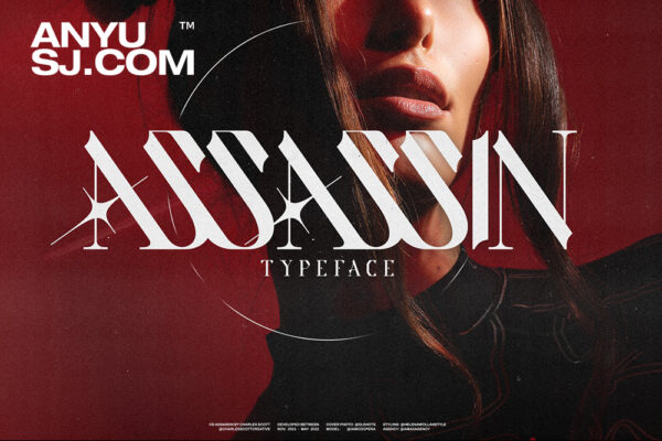 现代优雅哥特艺术海报杂志标题排版衬线英文字体CS Assassin Typeface-第6128期-