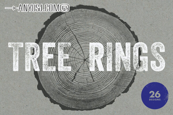 26款复古高清大型树木年轮纹理肌理叠加背景套装26 Large Tree Ring Textures