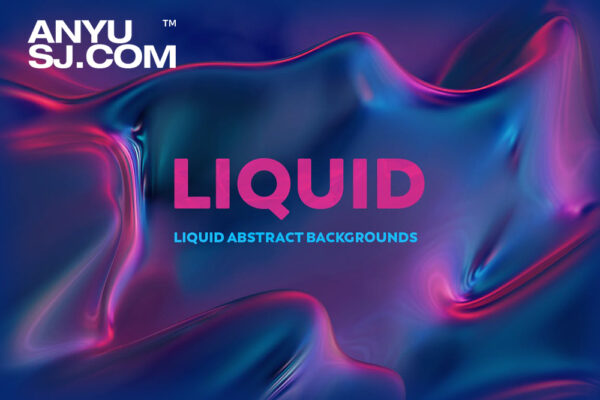 12款高清抽象3D赛博科幻未来金属流体壁纸桌面背景图片设计Liquid Abstract Backgrounds