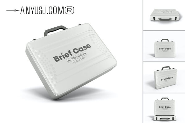 5款极简金属公文包密码箱手提箱PSD样机Metal Briefcase Mockup Set