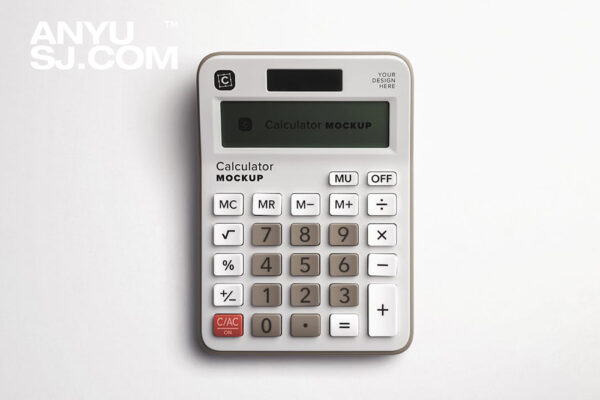 1款极简电子计算器计算机PSD样机Calculator Mockup