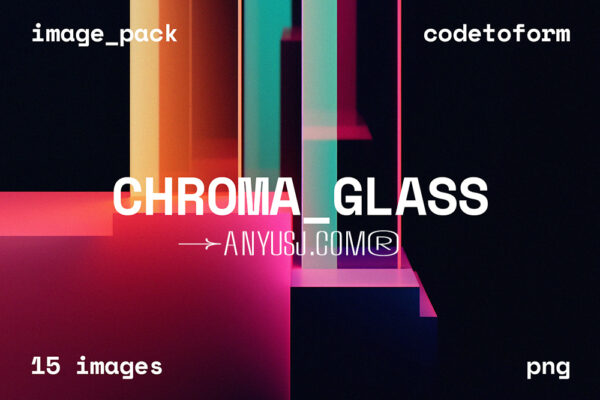 15款迷人抽象艺术弥散光渐变玻璃光线折射光晕壁纸背景图片设计套装Chroma Glass Abstract Backgrounds-第6300期-