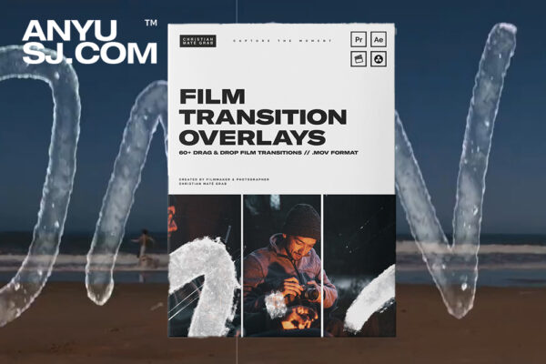 50+复古4K高清手绘涂鸦视频转场过渡叠加素材（部分附带音效）Christian Maté Grab – Film Transition Overlays-第6270期-