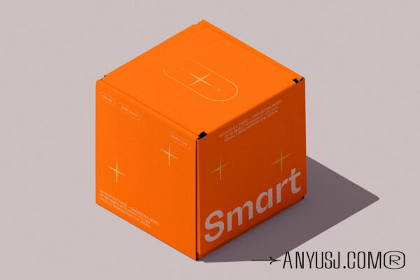 极简等距质感正方形纸盒包装盒快递盒礼品盒PSD样机Isometric Paper Box Mockup