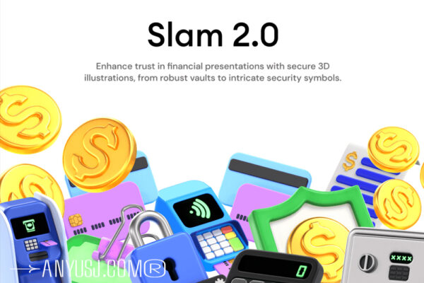 28款3D趣味卡通商业金融交易货币数码科技文具工具PNG免扣icon图标套装Slam 2.0-第6355期-