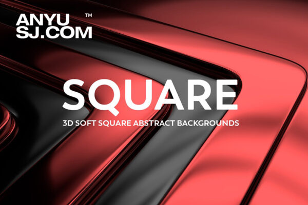 10款金属3D立体光滑抽象几何方形背景图片壁纸设计套装3D Soft Square Abstract Backgrounds