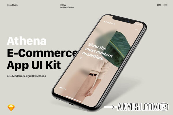 43款现代优雅时尚服装商店高级电子商务应用程序 UI设计套件Athena Mobile UI Kit
