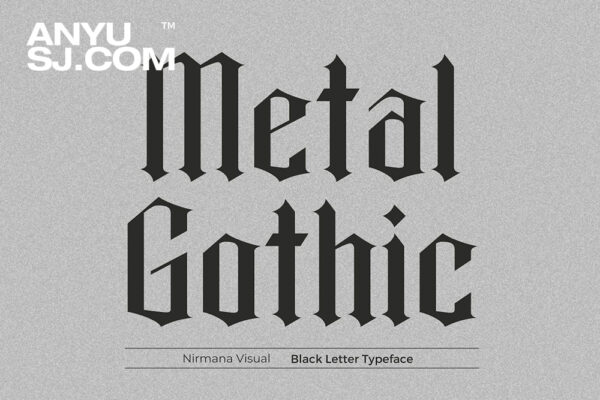 复古金属摇滚哥特艺术衬线装饰排版西文字体Metal Gothic – Logo Font
