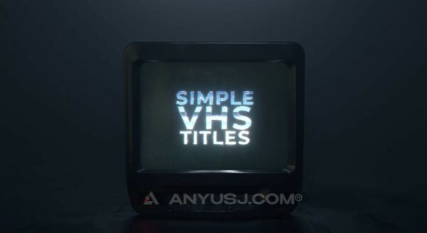 7款3D老式旧电视机TV信号VHS故障雪花视频标题logo徽标展示AE/PR/FCPX视频模板Simple VHS Titles & Logo-第6523期-