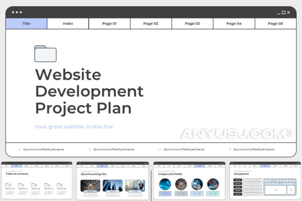 30页现代极简网页网站开发设计商业项目宣传方案提案幻灯片演示文稿PPT模板Web design plan powerpoint designer-第6411期-