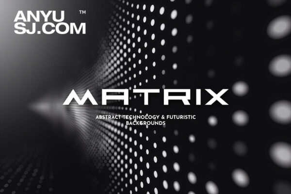 15款3D高科技科幻圆点波动数字化信息流音乐播放抽象艺术背景壁纸图片设计套装Dot Matrix Display Backgrounds