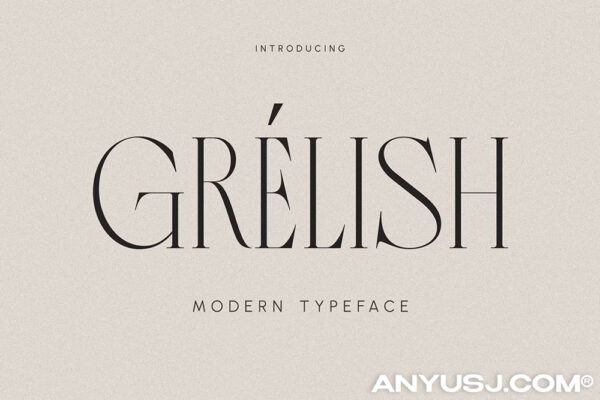 现代极简奢华优雅品牌logo徽标标题排版衬线西文字体Grelish – Modern Typeface