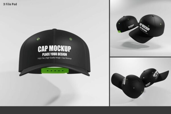 极简鸭舌帽网球毛运动休闲帽子PSD样机Hat / Cap Mockup