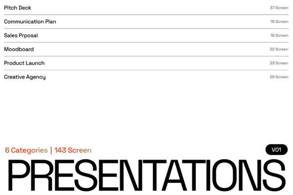 140页+现代极简UI设计项目计划VI品牌提案幻灯片作品集展示Figma/Sketch模板Presentations V01-第6877期-