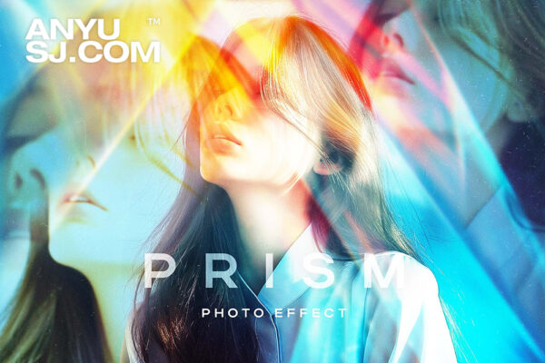 夏日抽象艺术阳光棱镜折射光晕图片后期叠加滤镜PSD特效样机REFRACTED PRISM PHOTO EFFECT