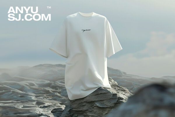 极简3D立体户外T恤短袖上衣服装印花设计展示PSD样机T-Shirt Mockup