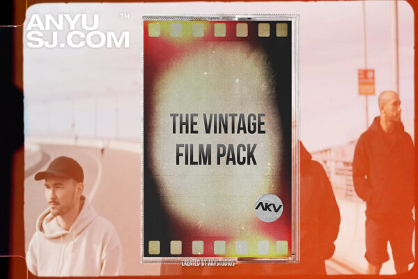 50+复古电影胶片8/16/35 mm视频背景肌理叠加相框边框MOV/PNG素材套装Vintage Film Pack-AKV Studios-第6927期-