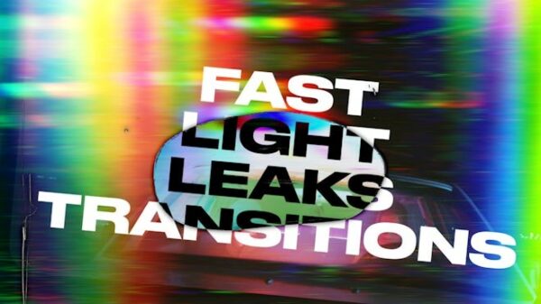 10款复古故障电影扭曲烧伤漏光胶片失真视频快速转场过渡AE/FCPX模板Fast Light Leaks Transitions-第6939期-