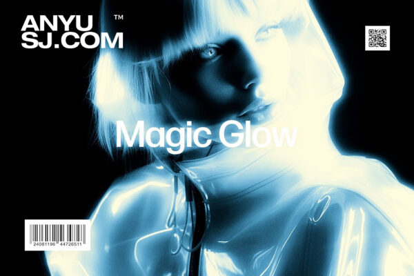 复古梦幻发光朦胧柔和灵魂神秘Y2K图片后期叠加滤镜PSD特效样机Magic Glow Photo Effect-第7009期-
