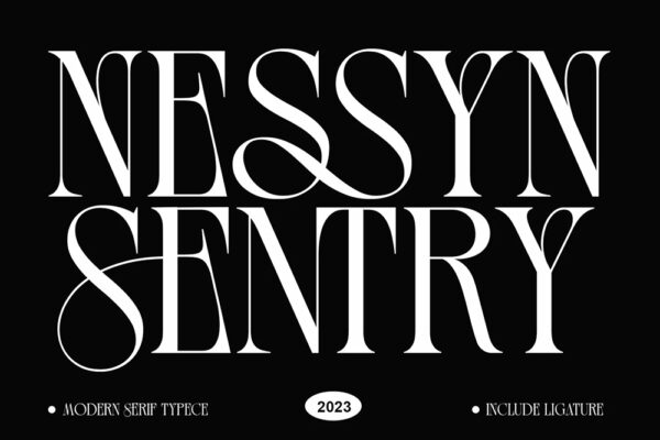 现代优雅精致浓缩衬线西文排版标题装饰英文字体Nessyn Sentry Font-第6952期-
