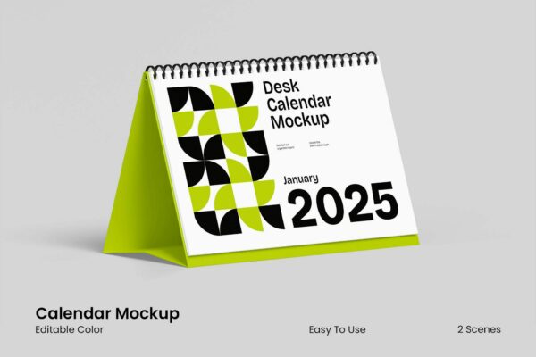 2款极简立式日历日程表PSD样机Calendar Mockup